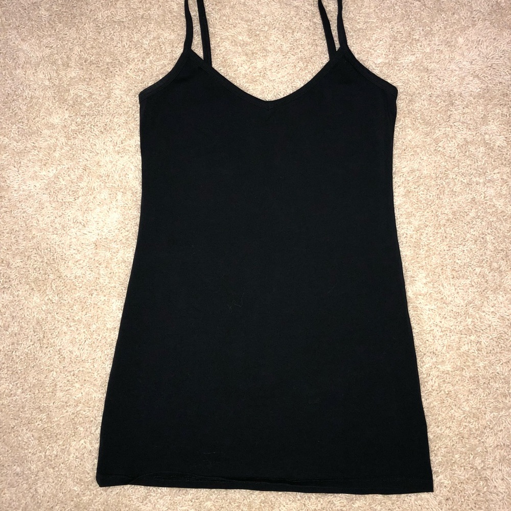 BKE long basic black tank top